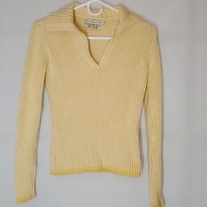 Tommy Hilfiger Ribbed V-Neck Back Flap Sweater S